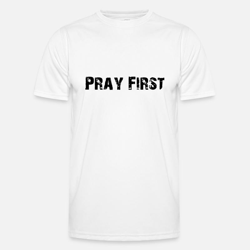 Pray First T-shirt sport Homme