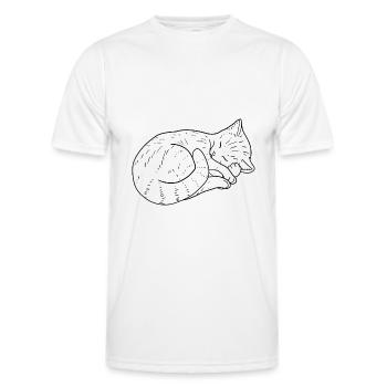 Cat drawing - Men's Functional T-Shirt - white - Front - AI Model Male 178 dark (178cm)