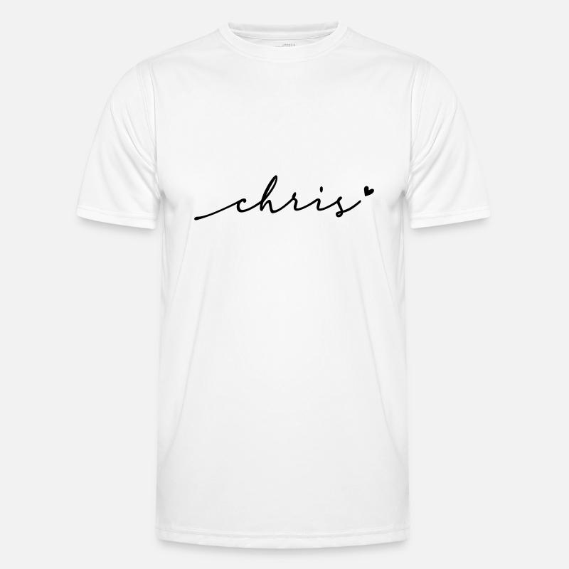 Chris Cursive Name - Men's Functional T-Shirt - white