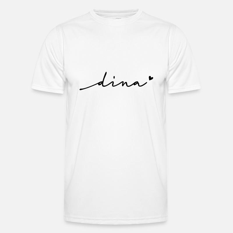 Dina Cursive Name - Men's Functional T-Shirt - white
