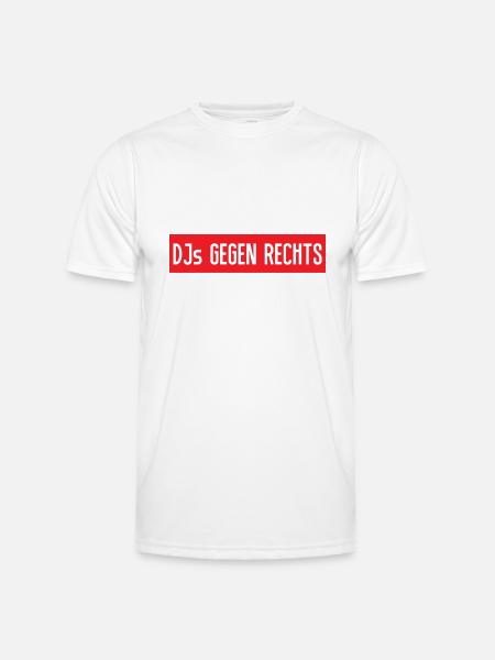 DJs gegen rechts - Männer Funktions-T-Shirt - Weiß