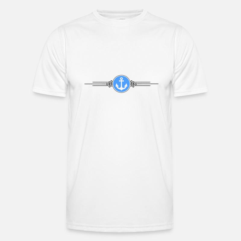 anker symbol strich - Männer Funktions-T-Shirt - Weiß