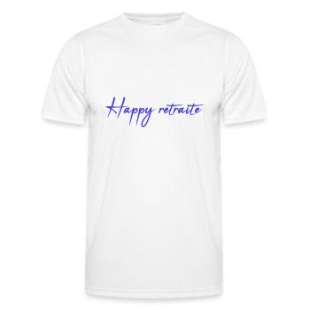 RETIREMENT. RETIREMENT. RETIRED. RETIREMENT - Men's Functional T-Shirt - white - Front - AI Model Male 178 dark (178cm)