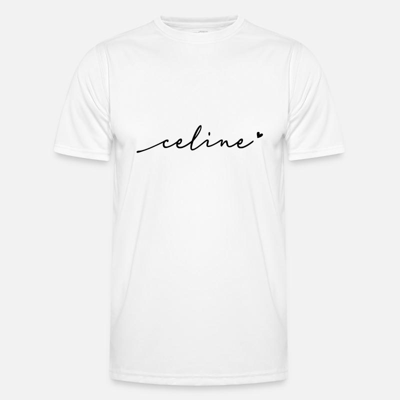 Celine Cursive Name - Men's Functional T-Shirt - white