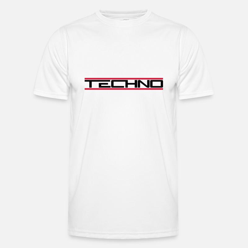Techno red bars - Men's Functional T-Shirt - white