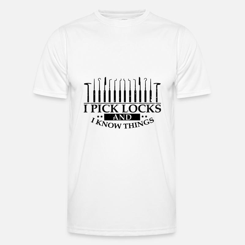 Lockpicking Lock Picking Aufsperrdienst Designs - Männer Funktions-T-Shirt - Weiß