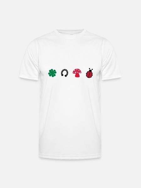 Glücksbringer - Männer Funktions-T-Shirt - Weiß