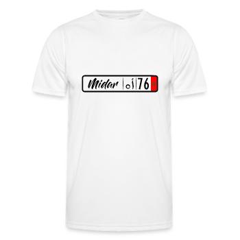 plaque d'immatriculation Midar 76 - T-shirt sport Homme - blanc - Devant - AI Model Male 178 dark (178cm)