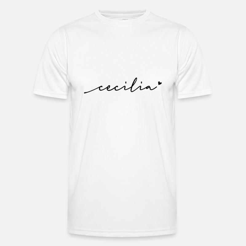 Cecilia Cursive Name - Men's Functional T-Shirt - white