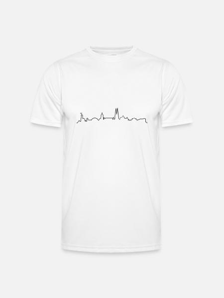 Skyline Bielefeld Linie - Männer Funktions-T-Shirt - Weiß