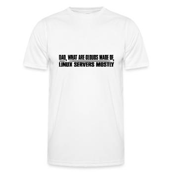 De quoi sont faits les clouds, les serveurs Linux principalement 10 - T-shirt sport Homme - blanc - Devant - AI Model Male 178 dark (178cm)