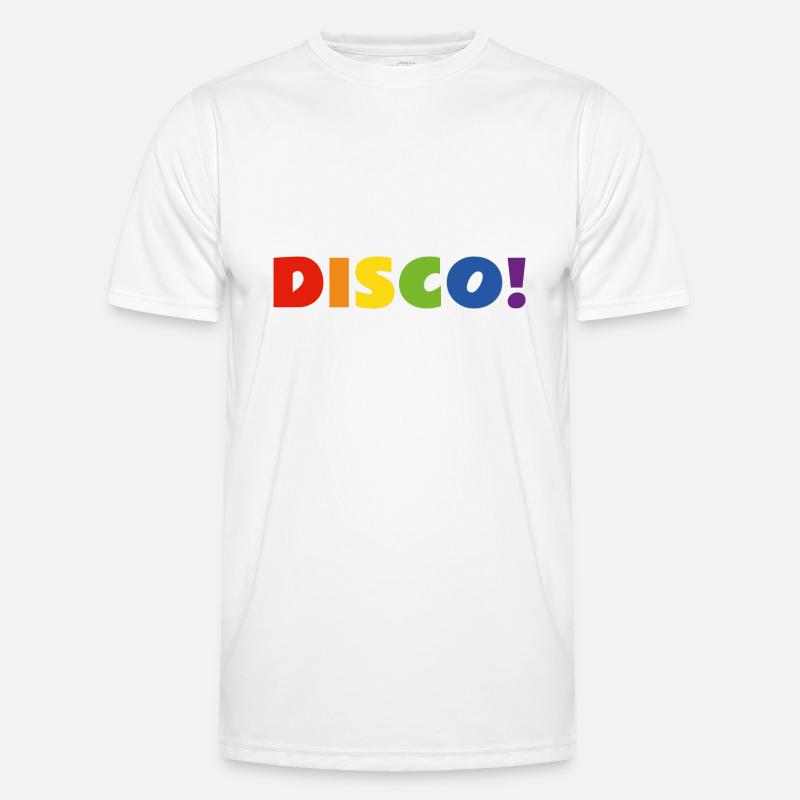 DISCO rainbow text - Men's Functional T-Shirt - white