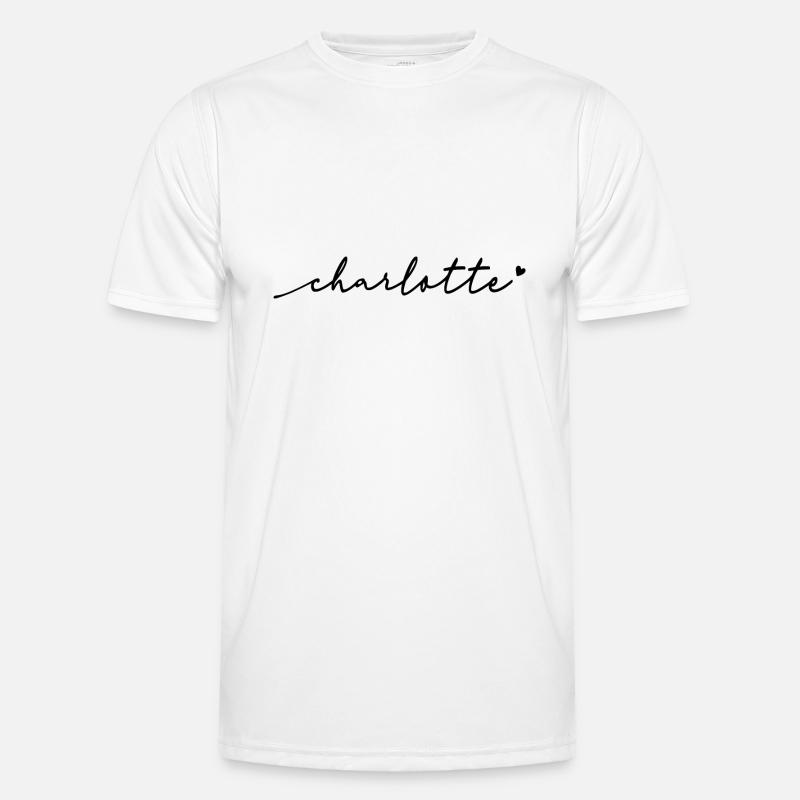 Charlotte Cursive Name - Men's Functional T-Shirt - white