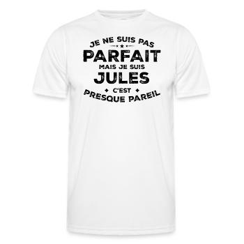 Jules A first name, an attitude Jules Humour - Men's Functional T-Shirt - white - Front - AI Model Male 178 dark (178cm)