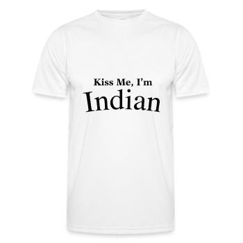 Kiss Me I'm Indian - Men's Functional T-Shirt - white - Front - AI Model Male 178 dark (178cm)