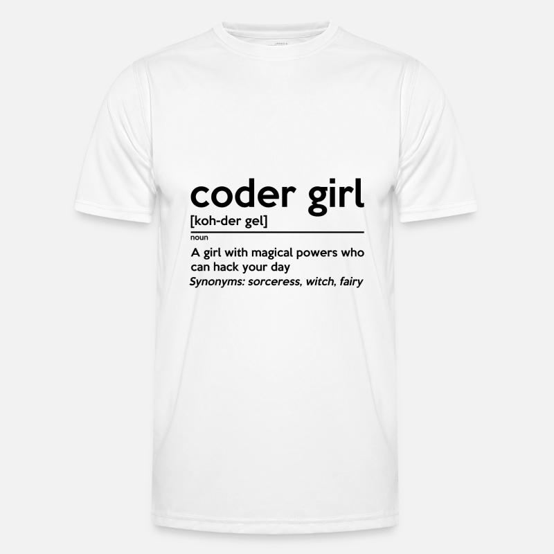 Coding Girl Definition Noun Software Developer Pro Männer Funktions-T-Shirt