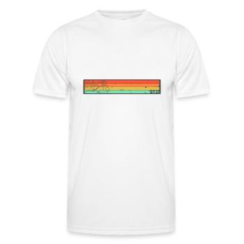 RIDM Vintage Rayures Lion - T-shirt sport Homme - blanc - Devant - AI Model Male 178 dark (178cm)