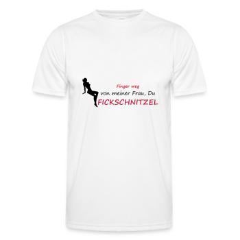 Finger weg von meiner Frau - Männer Funktions-T-Shirt - Weiß - Vorne - AI Model Male 178 dark (178cm)