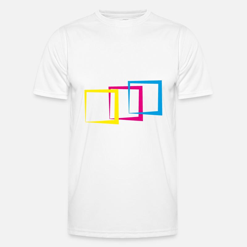 Square Square Pattern Geometry - Men's Functional T-Shirt - white