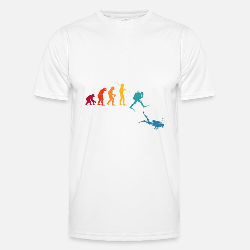 Evolution Graphic Diver Diving Scuba Diver Apnoe S Männer Funktions-T-Shirt