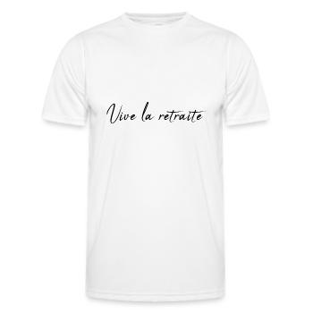 RETRAITE. RETRAITE. RETRAITEE. RETRAITE - T-shirt sport Homme - blanc - Devant - AI Model Male 178 dark (178cm)