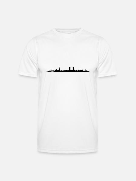 Skyline Oslo - Männer Funktions-T-Shirt - Weiß