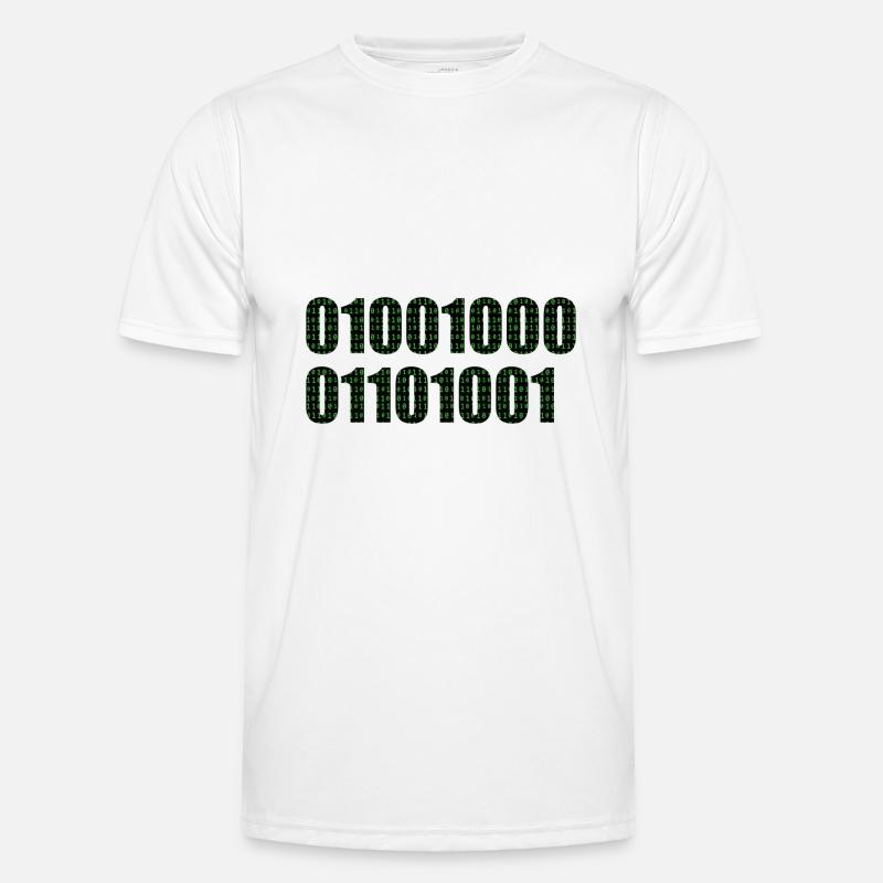 Binary code "Hi" - Men's Functional T-Shirt - white