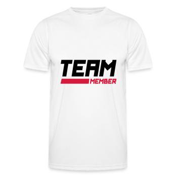 membre de l’équipe - T-shirt sport Homme - blanc - Devant - AI Model Male 178 dark (178cm)
