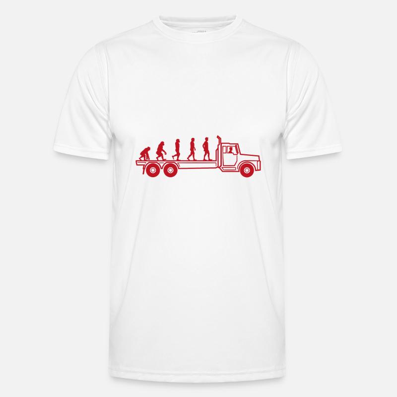 Evolution LKW Fahrer Berufskraftfahrer Geschenk - Männer Funktions-T-Shirt - Weiß