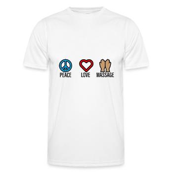 Massage Paix Amour 2 - T-shirt sport Homme - blanc - Devant - AI Model Male 178 dark (178cm)