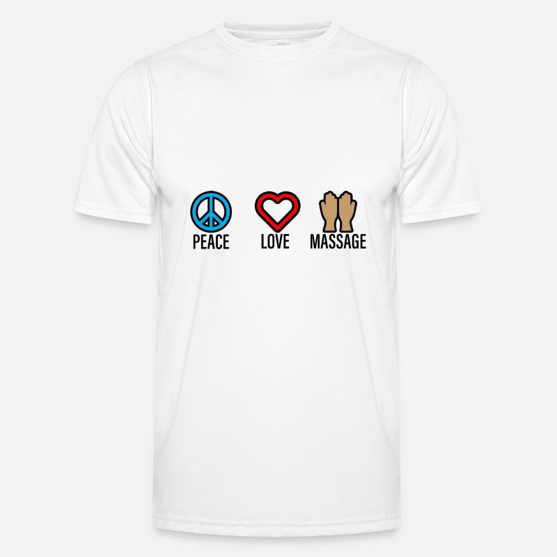 Peace Love Massage 2 - Männer Funktions-T-Shirt - Weiß