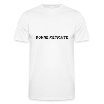 RETRAITE. RETRAITE. RETRAITEE. SENIOR. MAMIE. PAPY - T-shirt sport Homme - blanc - Devant - AI Model Male 178 dark (178cm)