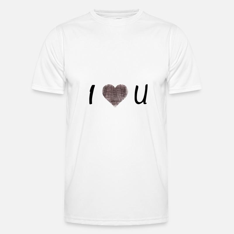 I Love U - Männer Funktions-T-Shirt - Weiß