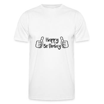 Anniversaire Pouce levé - T-shirt sport Homme - blanc - Devant - AI Model Male 178 dark (178cm)