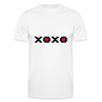 xoxo, câlins et baisers. Idée de saint-valentin - T-shirt sport Homme - blanc - Devant - AI Model Male 178 dark (178cm)