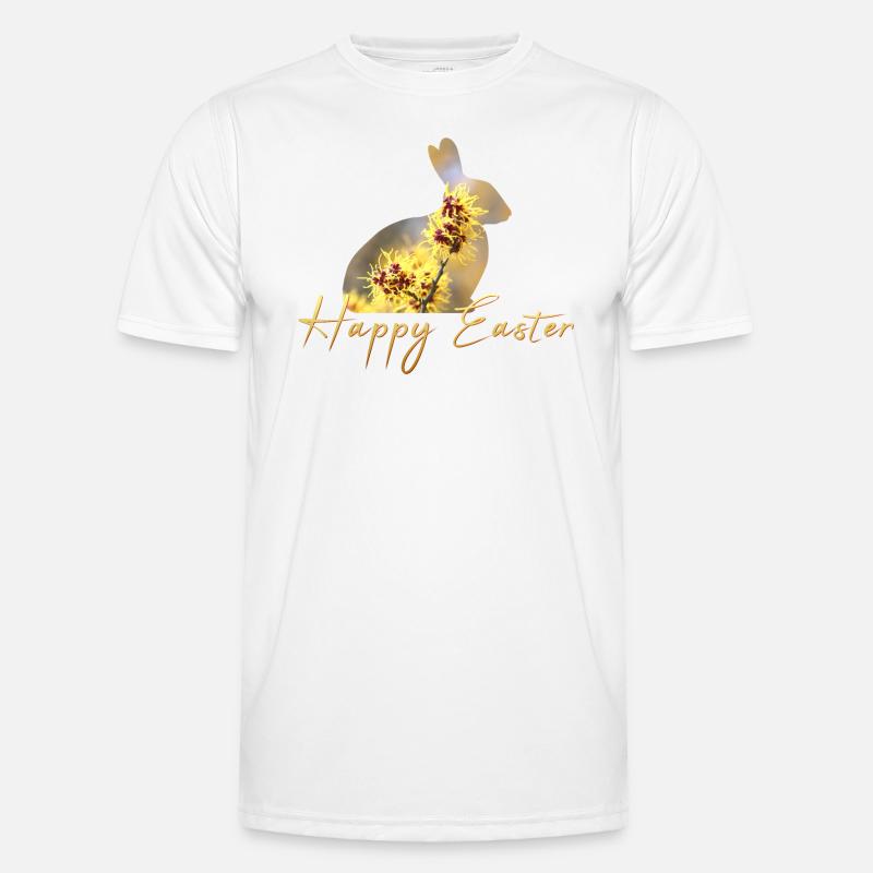 Happy Easter rabbit - Men's Functional T-Shirt - white