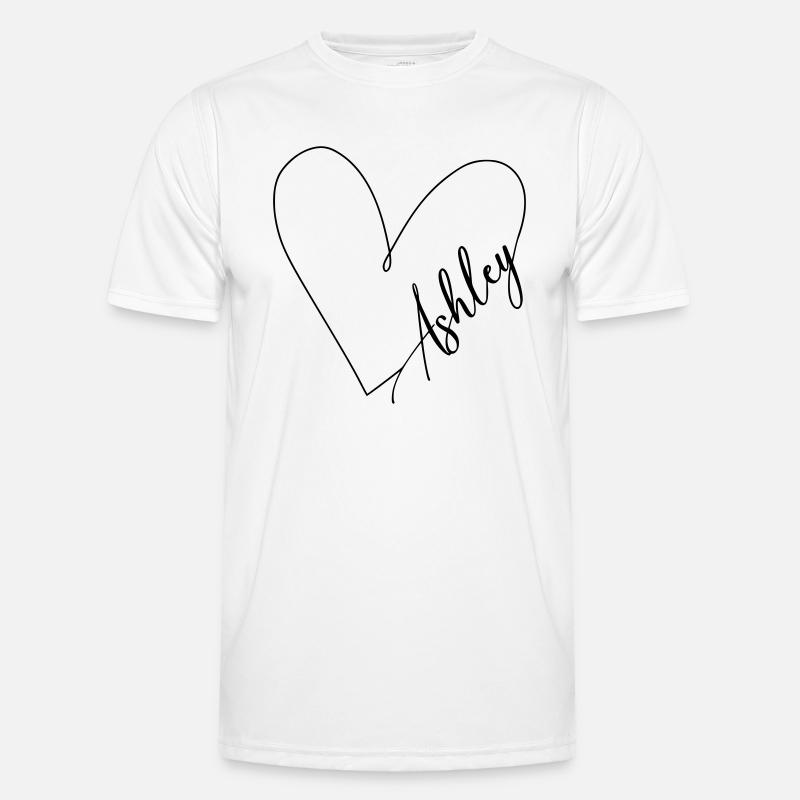 Ashley Name Heart Line - Men's Functional T-Shirt - white