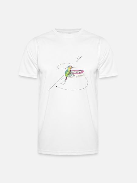 Kolibri Tattoo - Männer Funktions-T-Shirt - Weiß