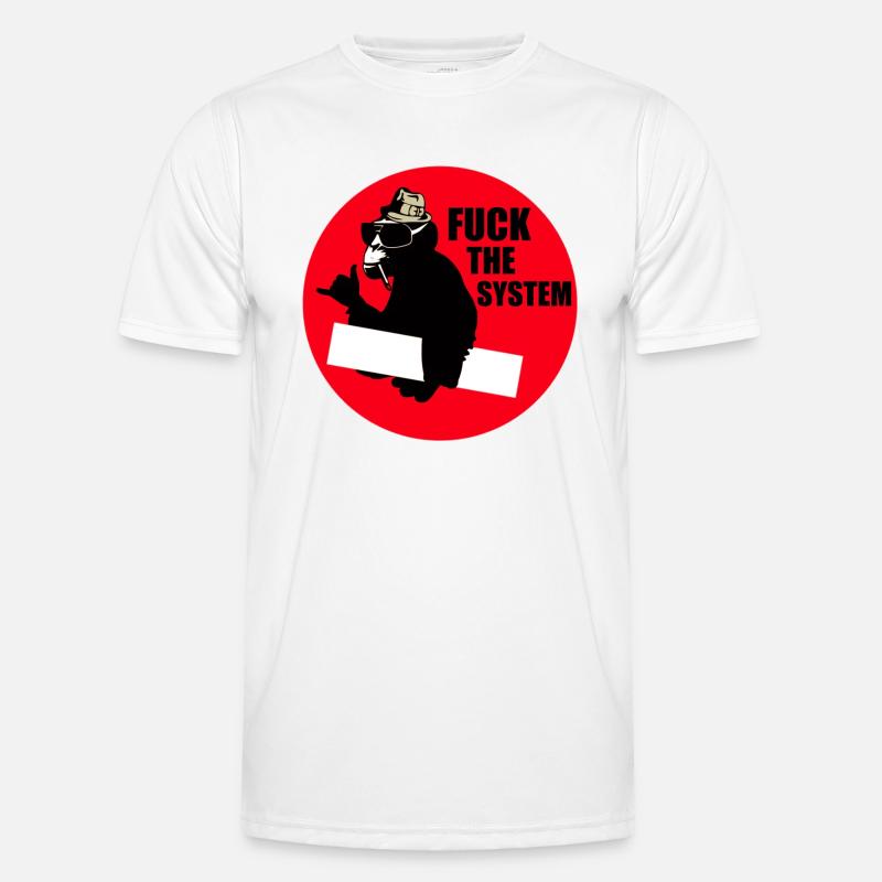 fuck the system Männer Funktions-T-Shirt