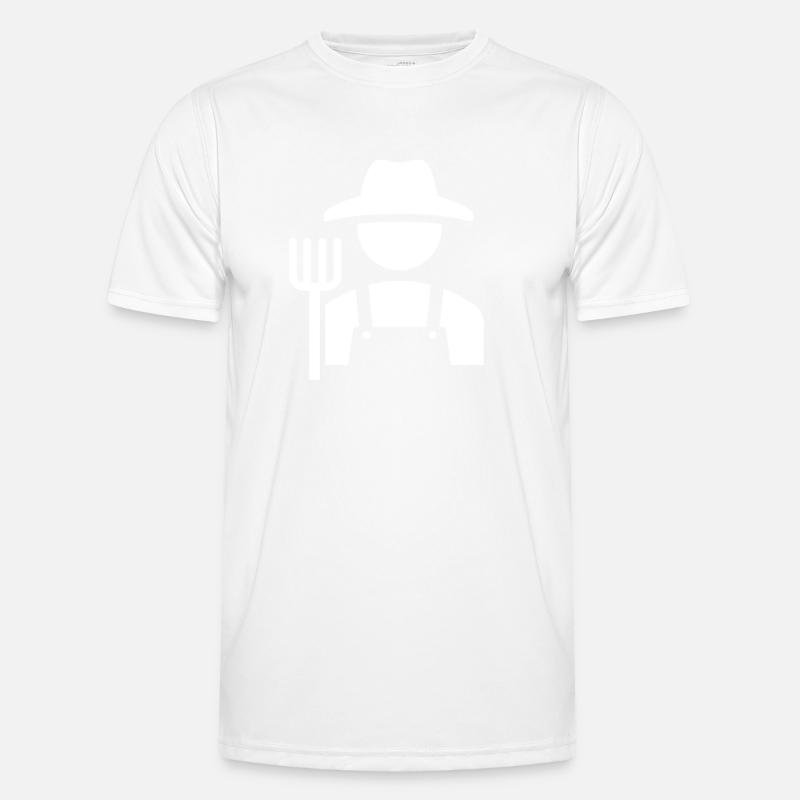 Farmer Bauer Beruf - Männer Funktions-T-Shirt - Weiß