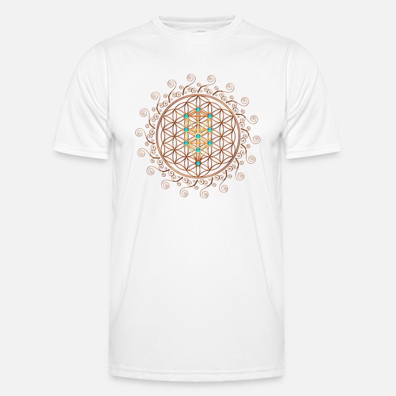 Blume des Lebens, Sephiroth, Kabbala, Baum des Lebens - Männer Funktions-T-Shirt - Weiß