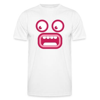 Visage tiki surpris choqué - T-shirt sport Homme - blanc - Devant - AI Model Male 178 dark (178cm)
