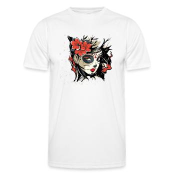 Tag der Toten,Girl,Mädchen Shirt Geschenk,Catrina - Männer Funktions-T-Shirt - Weiß - Vorne - AI Model Male 178 dark (178cm)