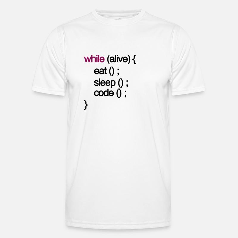 while alive code Computer scientist programming coding Men's Functional T-Shirt