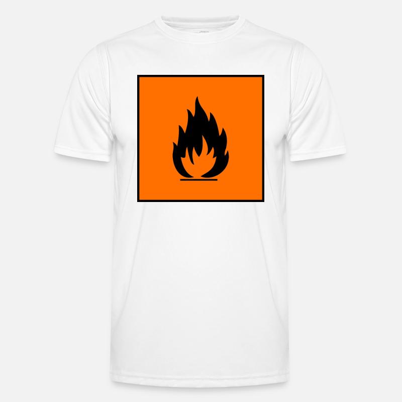 Flammable flame symbol Men's Functional T-Shirt