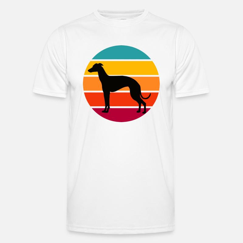Retro Sunset Greyhound Männer Funktions-T-Shirt