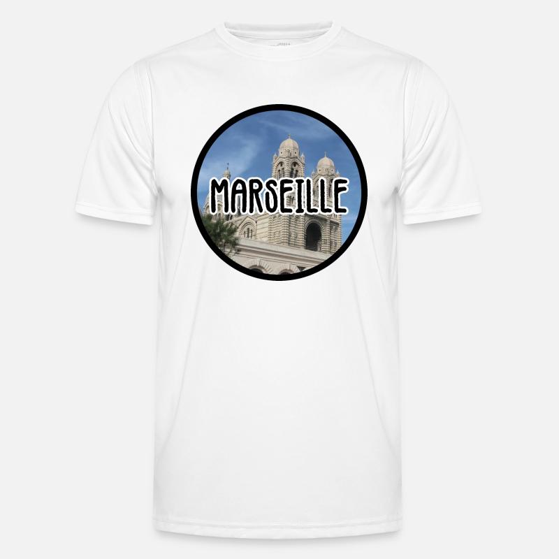 Marseille La Major - Männer Funktions-T-Shirt - Weiß