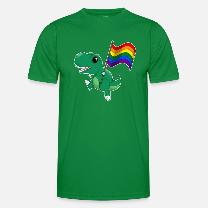 Regenbogen Dinosaurier T-Rex Pride Männer Funktions-T-Shirt