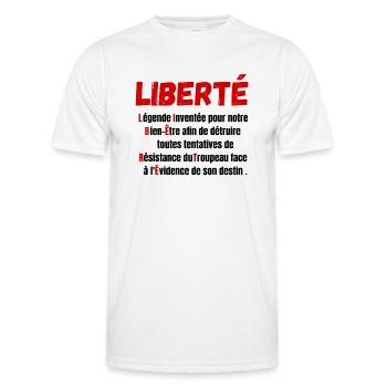 Liberté définition-légende inventée pour notre - T-shirt sport Homme - blanc - Devant - AI Model Male 178 dark (178cm)