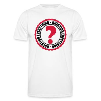 Question Everything Stempel - Männer Funktions-T-Shirt - Weiß - Vorne - AI Model Male 178 dark (178cm)